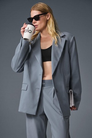Blazers Alo Yoga First-Class Mujer Grises | Mexico JDH-860352