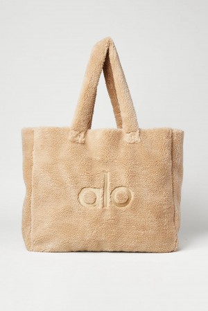 Bolso Tote Alo Yoga Foxy Sherpa Mujer Camel | Mexico HKL-364502
