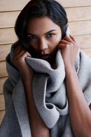 Bufanda Alo Yoga Merino Wool Oversized Mujer Grises | Mexico FZK-748352