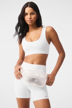 Bum Bags Alo Yoga Sheer Fanny Pack Mujer Blancos | Mexico KWG-739185
