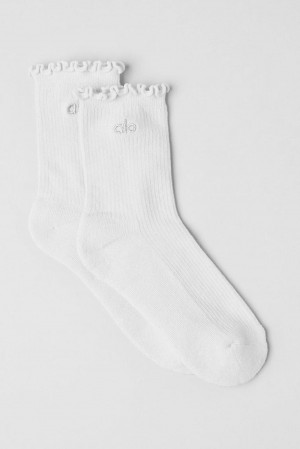 Calcetines Alo Yoga Lettuce Edge Mujer Blancos | Mexico PYQ-175364