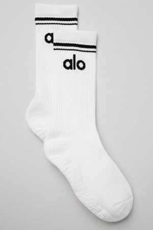 Calcetines Alo Yoga Throwback Barre Mujer Blancos Negros | Mexico TQH-730625