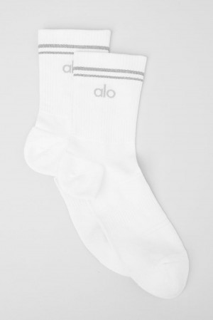 Calcetines Alo Yoga Unisex Half-Crew Performance Mujer Blancos | Mexico PRA-953074