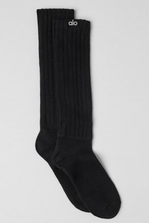 Calcetines Alo Yoga Unisex Scrunch Mujer Negros | Mexico FNM-807254