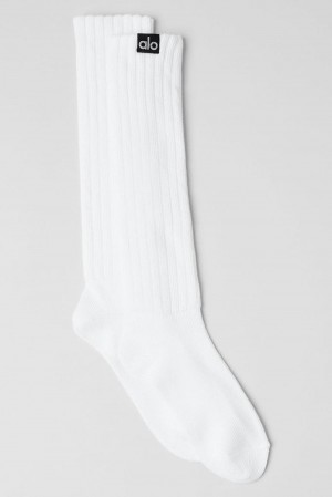 Calcetines Alo Yoga Unisex Scrunch Mujer Blancos | Mexico JAP-019825