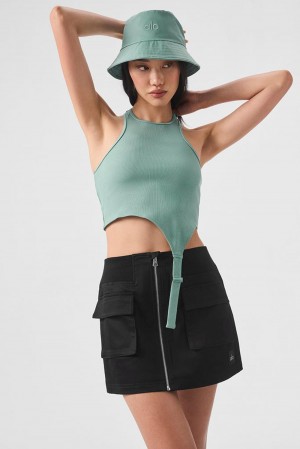 Camiseta De Tirantes Para Correr Alo Yoga Alosoft Ribbed Revelation Mujer Verdes | Mexico EZF-658049