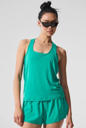 Camiseta De Tirantes Para Correr Alo Yoga All Day Mujer Verdes | Mexico OYD-427153