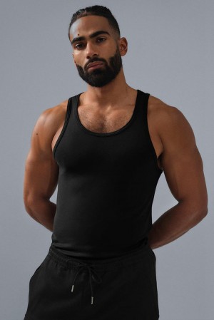 Camiseta De Tirantes Para Correr Alo Yoga Everyday Modal Rib Hombre Negros | Mexico BHF-901357