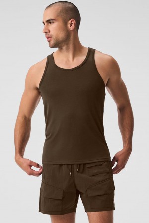 Camiseta De Tirantes Para Correr Alo Yoga Everyday Modal Rib Hombre Espresso | Mexico JML-085263