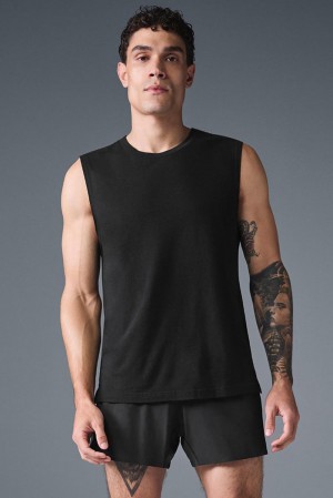 Camiseta De Tirantes Para Correr Alo Yoga The Triumph Muscle Hombre Negros | Mexico DCF-179458