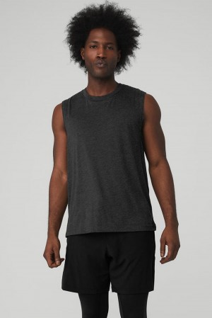 Camiseta De Tirantes Para Correr Alo Yoga The Triumph Muscle Hombre Negros | Mexico EVT-564127