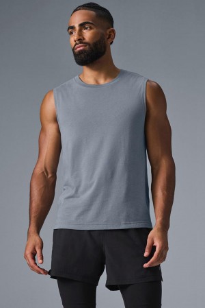 Camiseta De Tirantes Para Correr Alo Yoga The Triumph Muscle Hombre Grises | Mexico AYL-947230