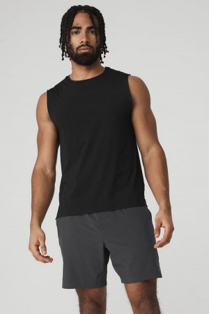 Camiseta De Tirantes Para Correr Alo Yoga Idol Performance Hombre Negros | Mexico AIX-593102