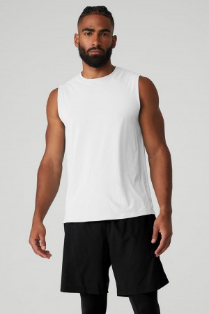 Camiseta De Tirantes Para Correr Alo Yoga Idol Performance Hombre Blancos | Mexico YHS-348691