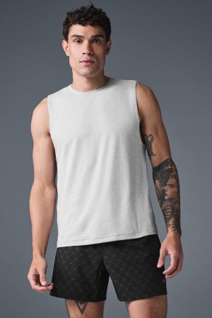 Camiseta De Tirantes Para Correr Alo Yoga Conquer Muscle Hombre Grises | Mexico INY-862310