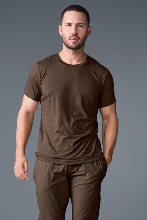 Camisetas Para Correr Alo Yoga Triumph Hombre Espresso | Mexico GYW-810647