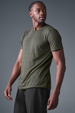 Camisetas Para Correr Alo Yoga Triumph Hombre Verdes | Mexico HET-362840