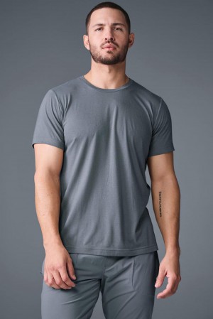 Camisetas Para Correr Alo Yoga Triumph Hombre Grises | Mexico GVW-980571