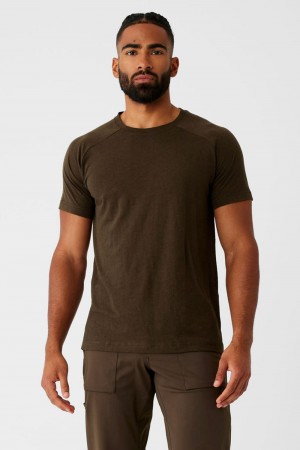Camisetas Para Correr Alo Yoga Triumph Raglan Hombre Espresso | Mexico WPK-752803