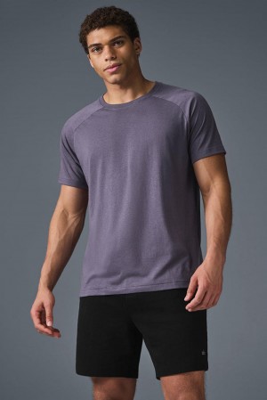 Camisetas Para Correr Alo Yoga Triumph Raglan Hombre Italian Plum | Mexico QFV-165420