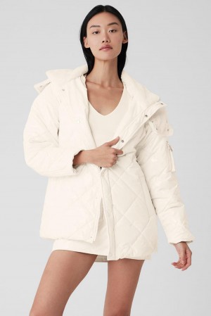 Chamarra Puffer Alo Yoga Snomoto Mujer Ivory | Mexico RJP-658309