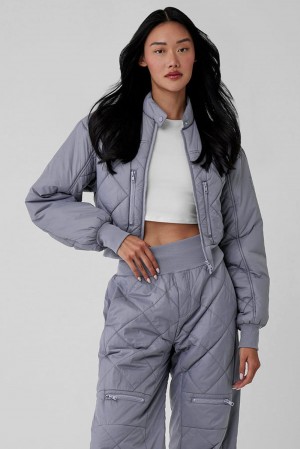 Chamarra Puffer Alo Yoga Snowrider Mujer Fog | Mexico EPH-310269