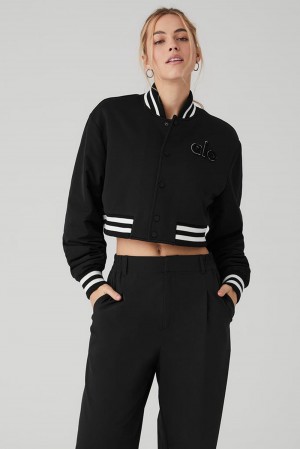Chamarras Alo Yoga Cropped G.O.A.T Mujer Negros | Mexico VKB-261780