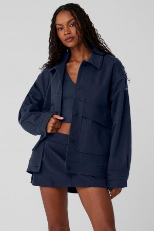 Chamarras Alo Yoga Unisex One Up Mujer Azul Marino | Mexico TJX-718523
