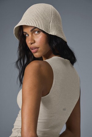 Cloche Alo Yoga Denim Knit Hombre Ivory / Oatmilk | Mexico ZLB-094123