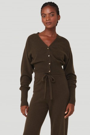 Cárdigan Alo Yoga Cashmere Jet Set Mujer Espresso | Mexico ZKC-279056