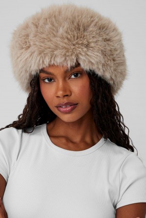 Diademas Alo Yoga Faux Fur Wintersun Mujer Oat | Mexico JCU-109673