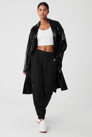Gabardina Alo Yoga Metallic Break Line Mujer Negros | Mexico UVJ-132987