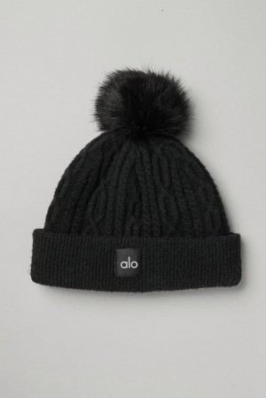 Gorro Alo Yoga Cable Knit Mujer Negros | Mexico WGV-379284