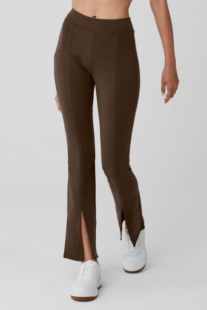 Leggins Alo Yoga Airbrush High-Waist 7/8 Flutter Mujer Espresso | Mexico IDZ-321560