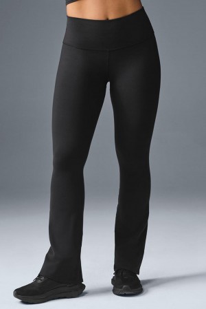 Leggins Alo Yoga Airbrush High-Waist Bootcut Mujer Negros | Mexico ZYW-673281