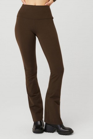 Leggins Alo Yoga Airbrush High-Waist Bootcut Mujer Espresso | Mexico YMJ-563471