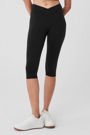 Leggins Alo Yoga Airbrush V-Cut Defineri Mujer Negros | Mexico CLQ-701293