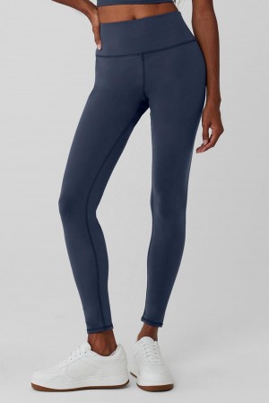 Leggins Alo Yoga Airbrush Winter Warm High-Waist Nocturne Mujer Azul Marino | Mexico RBW-185023
