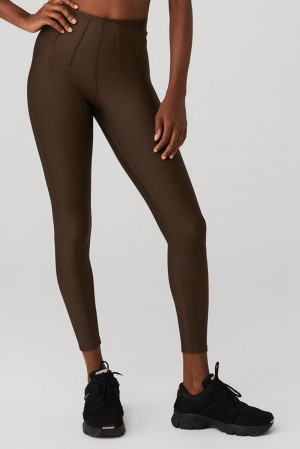 Leggins Alo Yoga Airlift High-Waist 7/8 Corset Mujer Espresso | Mexico GUE-120758