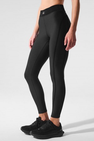 Leggins Alo Yoga Airlift High-Waist 7/8 Line Up Mujer Negros | Mexico ZTD-905163