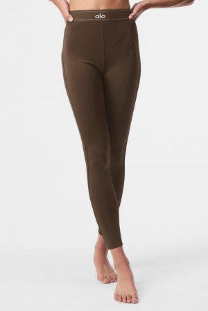 Leggins Alo Yoga Airlift High-Waist Suit Up Mujer Espresso | Mexico IBN-205396
