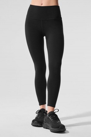 Leggins Alo Yoga Alosoft High-Waist 7/8 Highlight Mujer Negros | Mexico TCA-970216