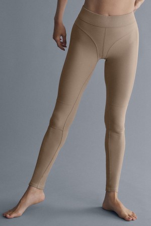 Leggins Alo Yoga Alosoft High-Waist Head Start Mujer Gravel | Mexico NFR-624098