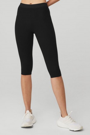 Leggins Alo Yoga Alosoft High-Waist Iconic 90'sri Mujer Negros | Mexico RTE-850376