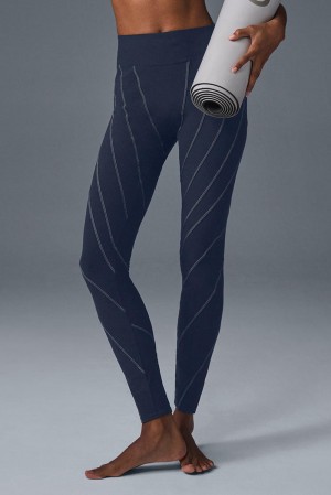 Leggins Alo Yoga Alosoft High-Waist Sunray Mujer Azul Marino | Mexico ORB-905287