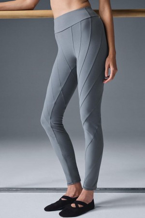 Leggins Alo Yoga Alosoft High-Waist Sunray Mujer Grises Grises | Mexico MSD-123964