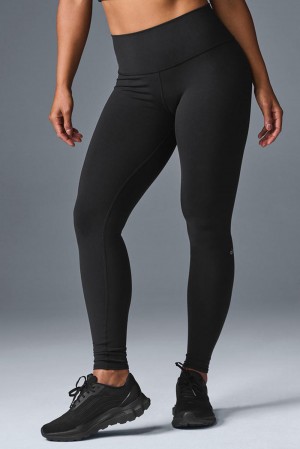 Leggins Alo Yoga High-Waist Airbrush Mujer Negros | Mexico JHD-625084