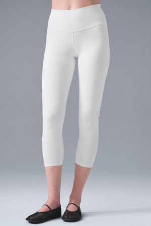 Leggins Alo Yoga High-Waist Airbrushris Mujer Blancos | Mexico LXW-742106