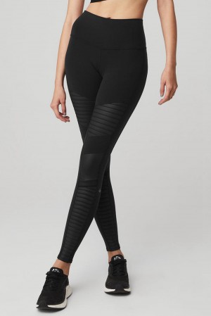 Leggins Alo Yoga High-Waist Motos Mujer Negros Negros | Mexico UNW-341609