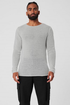 Manga Larga Alo Yoga Cashmere Reform Hombre Grises | Mexico QDE-178203